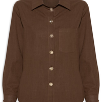 Camisa Feminina Detalhe Botões - Marrom