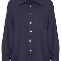 Camisa Feminina Detalhe Botões - Azul