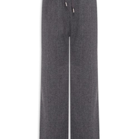 Calça Feminina Reta Com Strass - Cinza