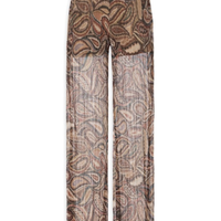 Calça Feminina Brilho Lurex Paisley - Marrom