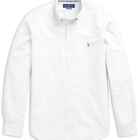 Camisa Masculina Manga Longa Oxford Slim Fit Logo - Branco
