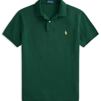 Polo Masculina Manga Curta Basic Mesh Logo Bordado - Verde