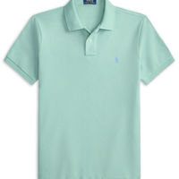 Polo Masculina Manga Curta Basic Mesh Logo Bordado - Verde
