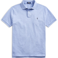 Polo Masculina Manga Curta Slim Fit Logo Bordado - Azul