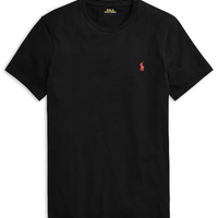 Camiseta Masculina Manga Curta Slim Fit Logo Bordado - Preto