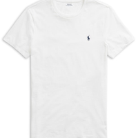 Camiseta Masculina Manga Curta Slim Fit Logo Bordado - Branco