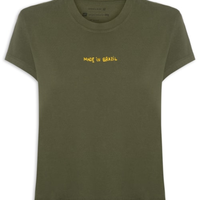 Camiseta Feminina Made In Brazil Bordado - Verde