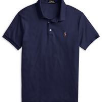 Polo Masculina Manga Curta Pima Slim Fit - Azul