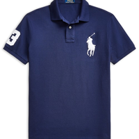 Polo Masculina Manga Curta Big Pony - Azul