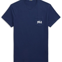 Camiseta Masculina Manga Curta Com Bolso Seasonal Bear - Azul