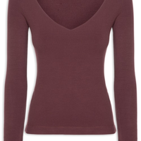 Blusa Feminina Decote V Aberto Boho - Marrom