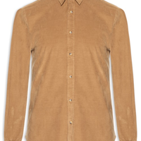 Camisa Masculina Leve Em Veludo - Bege