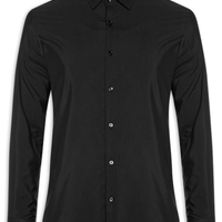 Camisa Masculina Social Slim Fit Algodão E Modal - Preto