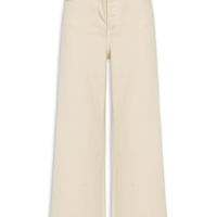 Calça Feminina Sarja Wide Cintura Alta - Bege