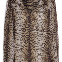 Blusa Feminina GGT Estampa Felin - Marrom