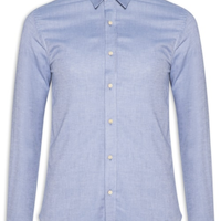 Camisa Masculina Oxford Lisa - Azul