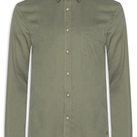 Camisa Masculina Casual Em Sarja Leve - Verde