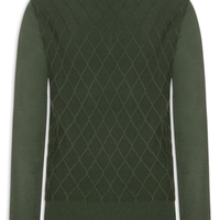 Tricot Masculino Gola Redonda Texturizado - Verde