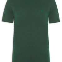 Camiseta Masculina Básica De Algodão Gola Careca - Verde