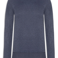 Suéter Masculino Tricot Gola Redonda Básico - Azul