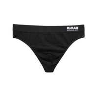 Cueca Fio Dental Em Microfibra Com Logótipo - Preto