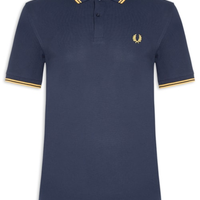 Polo Masculina Twin Tipped Regular Fit Em Piquet De Algodão - Azul