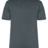 Polo Masculina Interlock Pima - Cinza