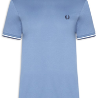 Camiseta Masculina Twin Tipped Regular Fit Em Algodão - Azul
