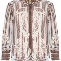 Camisa Feminina Coletânea Tropical - Marrom