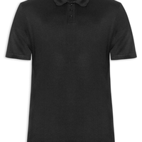 Polo Tricot Manga Curta Masculina Basic - Preto