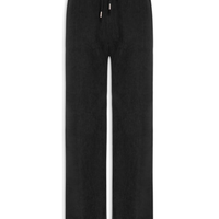 Calça Feminina Reta Canelada Aveludada - Preto