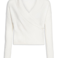 Blusa Feminina Transpassada Em Tricot - Branco