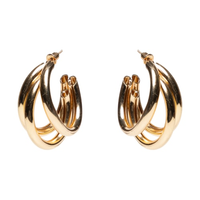Argola Feminina Tripla - Dourado
