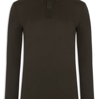 Polo Masculina Térmica Manga Longa - Marrom