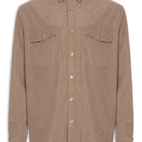 Camisa Masculina em Cotelê - Marrom