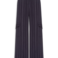Calça Feminina Reta Cós Largo Fio tinto Navy - Azul