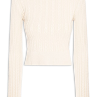 Suéter Feminino Em Tricot Trançado - Bege