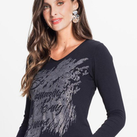 Blusa Feminina Manga Longa - Preto