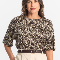 Blusa Feminina Manga Curta - Bege