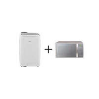 Combo LG Ar Portátil 127V + Micro-ondas LG 30 litros Prata Limpa Fácil 127V - LP1419IVSI.MS304
