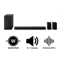 LG Home Theater Soundbar S60TR com alto-falantes traseiros e som surround com configuração de canais 5.1 - S60TR