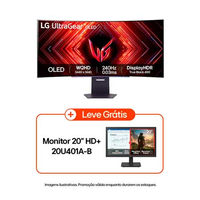 Monitor Gamer LG UltraGear OLED Curvo Tela OLED 45, QHD, HDR400 Trueblack, 240Hz, 0,03ms (GtG), NVIDIA G-SYNC - 45GS95QE-B