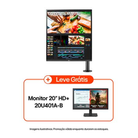 Monitor LG Ergo DualUp 28" Nano IPS SDQHD 2560x2880 60Hz 5ms (GtG) USB HDMI HDR10 PBP KVM 28MQ780-B - 28MQ780-B