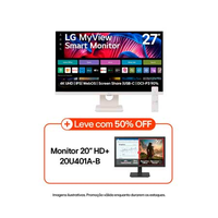 Monitor LG MyView Smart 27SR73U-W Tela IPS 4K 27", WebOS, ThinQ Home, Air Play, Screen Share, Bluetooth - 27SR73U-W