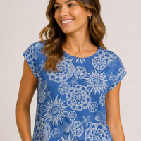 Blusa Feminina Estampada - Azul