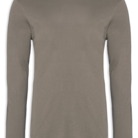Camiseta Masculina Pima Manga Longa Gola Redonda - Cinza