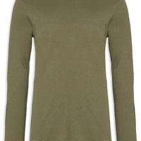 Camiseta Masculina Pima Manga Longa Gola Redonda - Verde