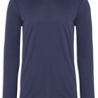 Camiseta Masculina Pima Manga Longa Gola Redonda - Azul
