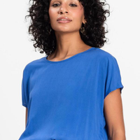 Blusa Feminina Manga Curta - Azul
