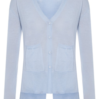 Cardigan Feminino Fenda Puro Cashmere Light - Azul